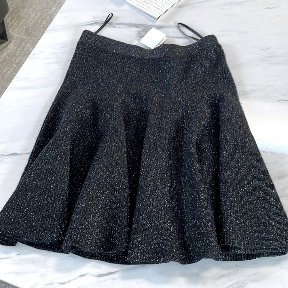 NWT/ RONNY KOBO Knit Metallic Mini Skirt, Sz Small/New